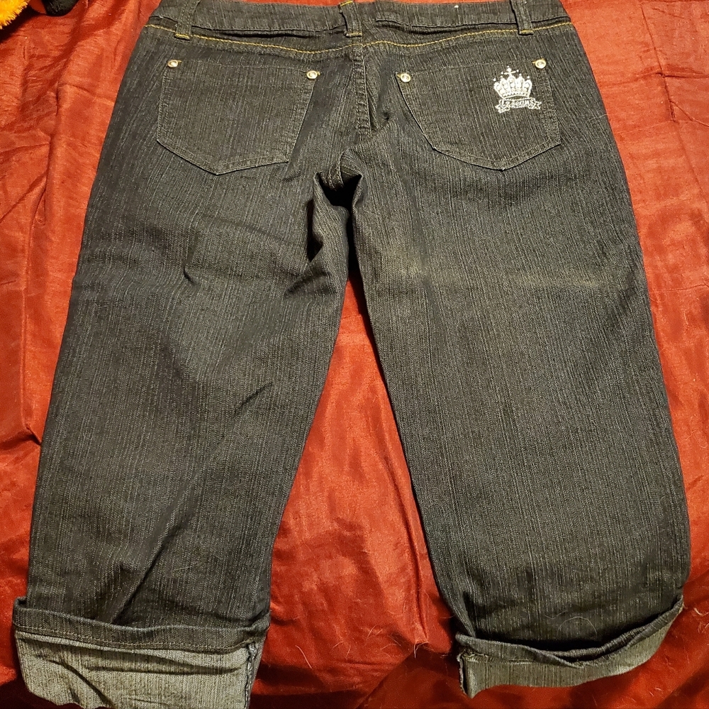 Women's L 2 Jeanswear black capris - Picture 6 of 6